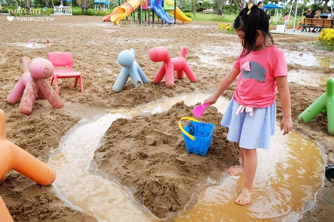 嘉義觀光工廠【達林休閒觀光園區(諾得健康休閒生態園區)】巴里島超大沙坑玩水池(玩水玩沙親子好去處!) - yuki.tw