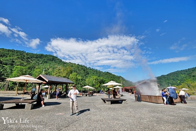 FUJI4938 免費！宜蘭景點【清水地熱】竹簍煮蛋超有趣還能泡腳×野餐好去處！