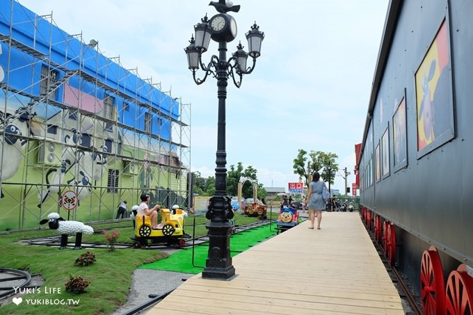 (歇業)宜蘭礁溪新景點【笑笑羊主題館四圍堡車站】小羊肖恩樂園餐廳×麵包可愛也好吃!免費景點蹓小孩坐火車 - yuki.tw