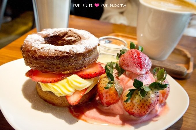 東區下午茶【好滴咖啡Drip Cafe(忠孝店)】充滿綠意的用餐環境、人氣草莓可頌甜甜圈 @忠孝敦化站